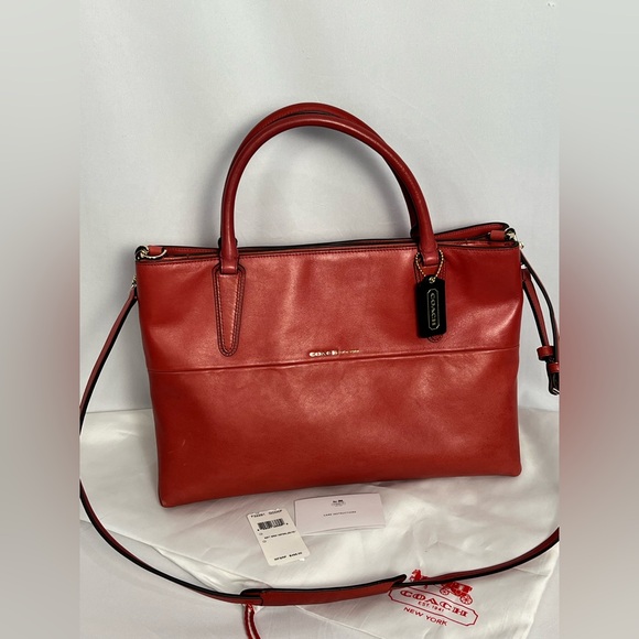 NWT Coach Borough Soft In Nappa 32291 Leather Satchel Rare With Dust Bag - Picture 4 of 16